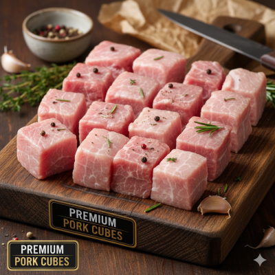 Premium Mixed Meat Boneless Pork Cubes, 500Gms